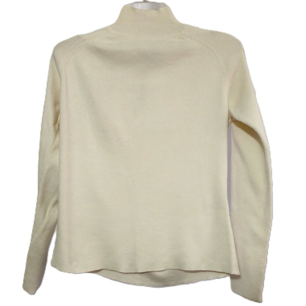Casual Corner Womens 100% Cotton Mock Turtleneck Long Sleeve Top Size M